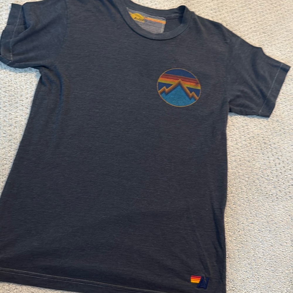 Aviator Nation men’s mountain logo tee- dark grey size M